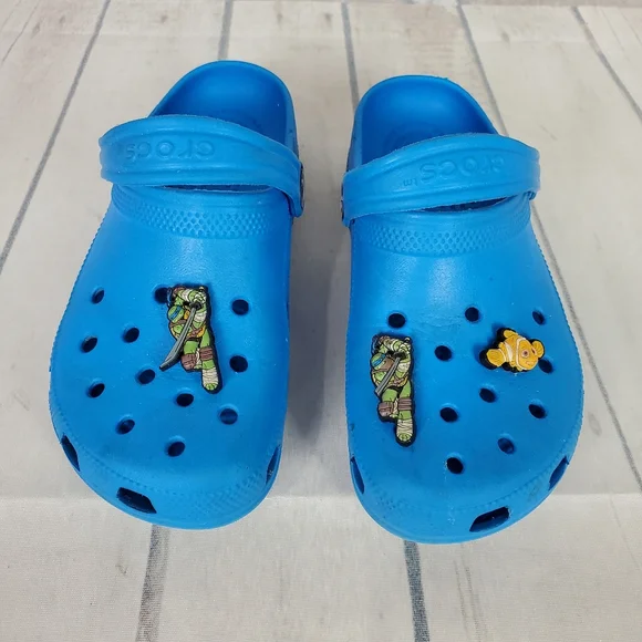 Crocs Classic Clog Blue 12/13 TMNT Nemo Jibbitz - Picture 6 of 14